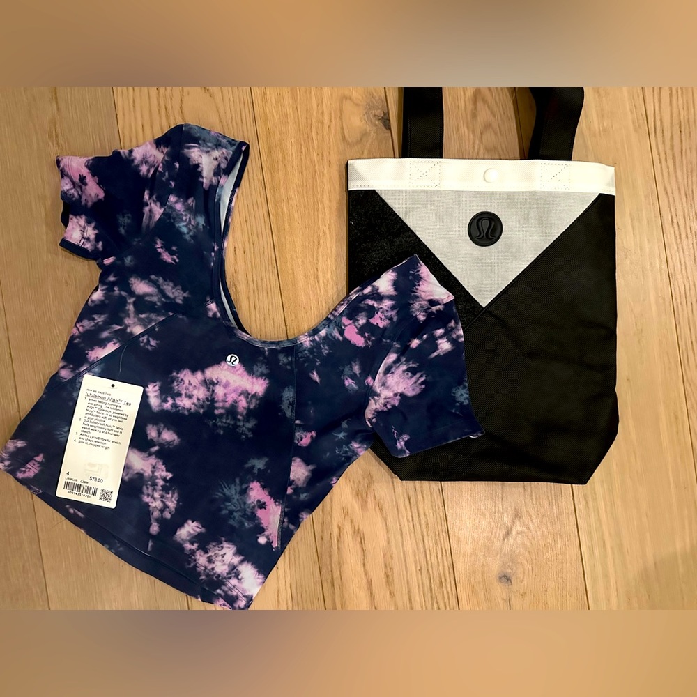 💜💙NWT Lululemon Align Tee (Circulate Tie Dye Mineral Blue Multi) gift ready